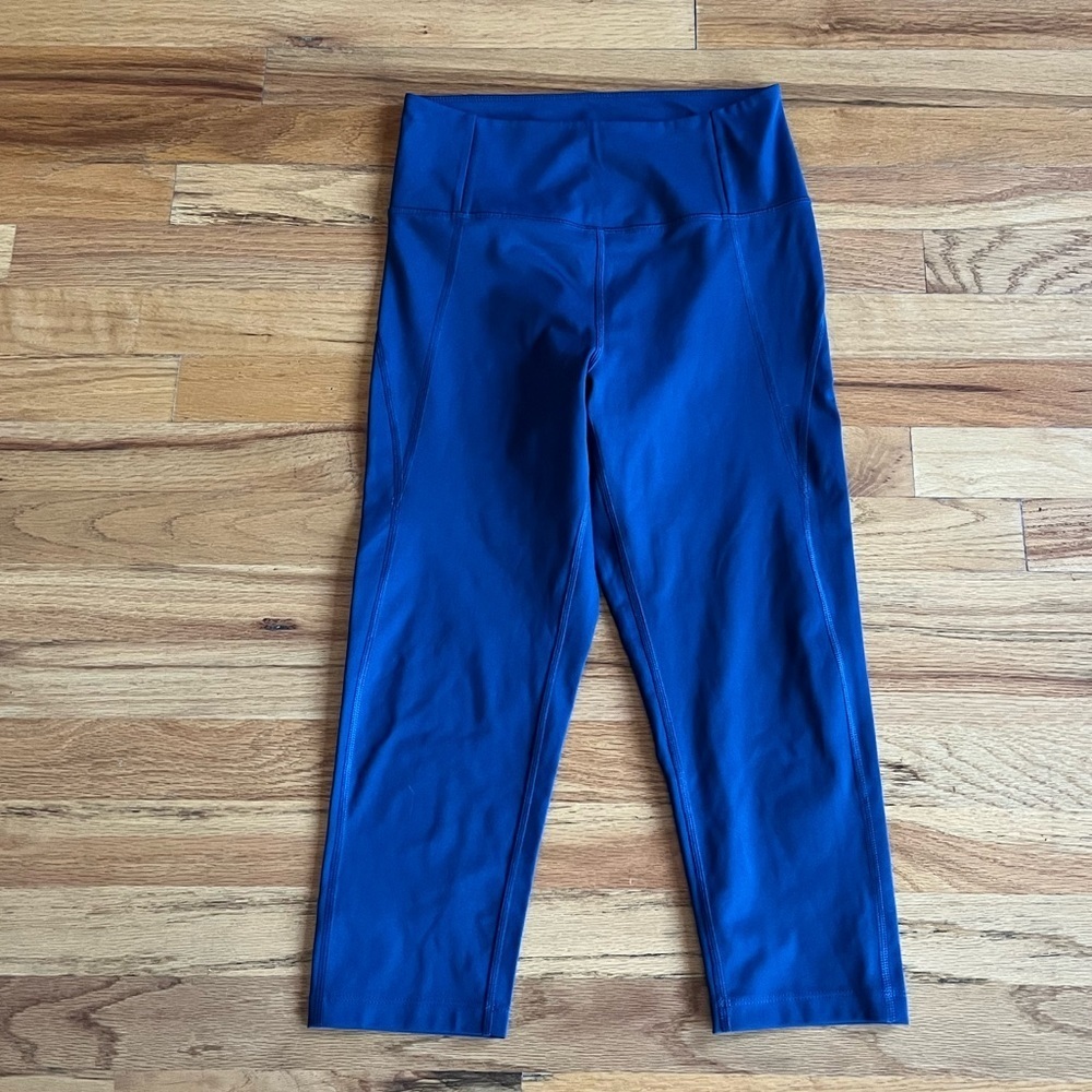 GIRLFRIEND COLLECTIVE High Rise Navy Cropped Leggings M - Picture 3 of 7